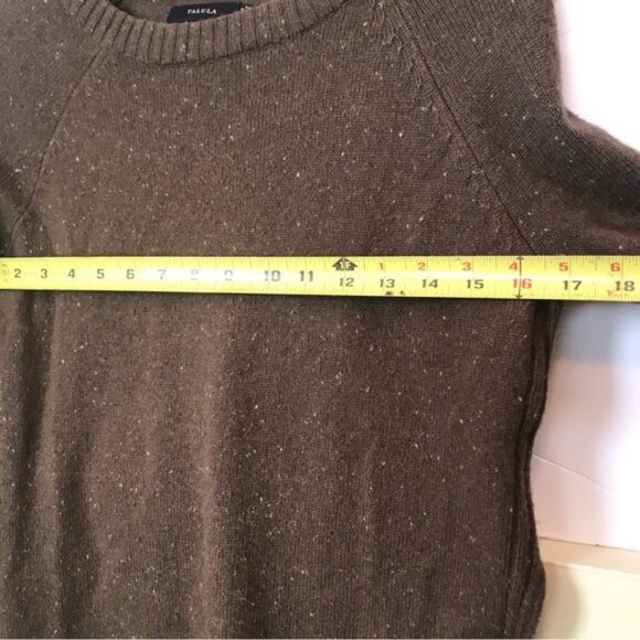 Aritzia TALULA Cashmere Wool Crew Neck Side Slits Speckled Relaxed Sweater Knit - Picture 13 of 14